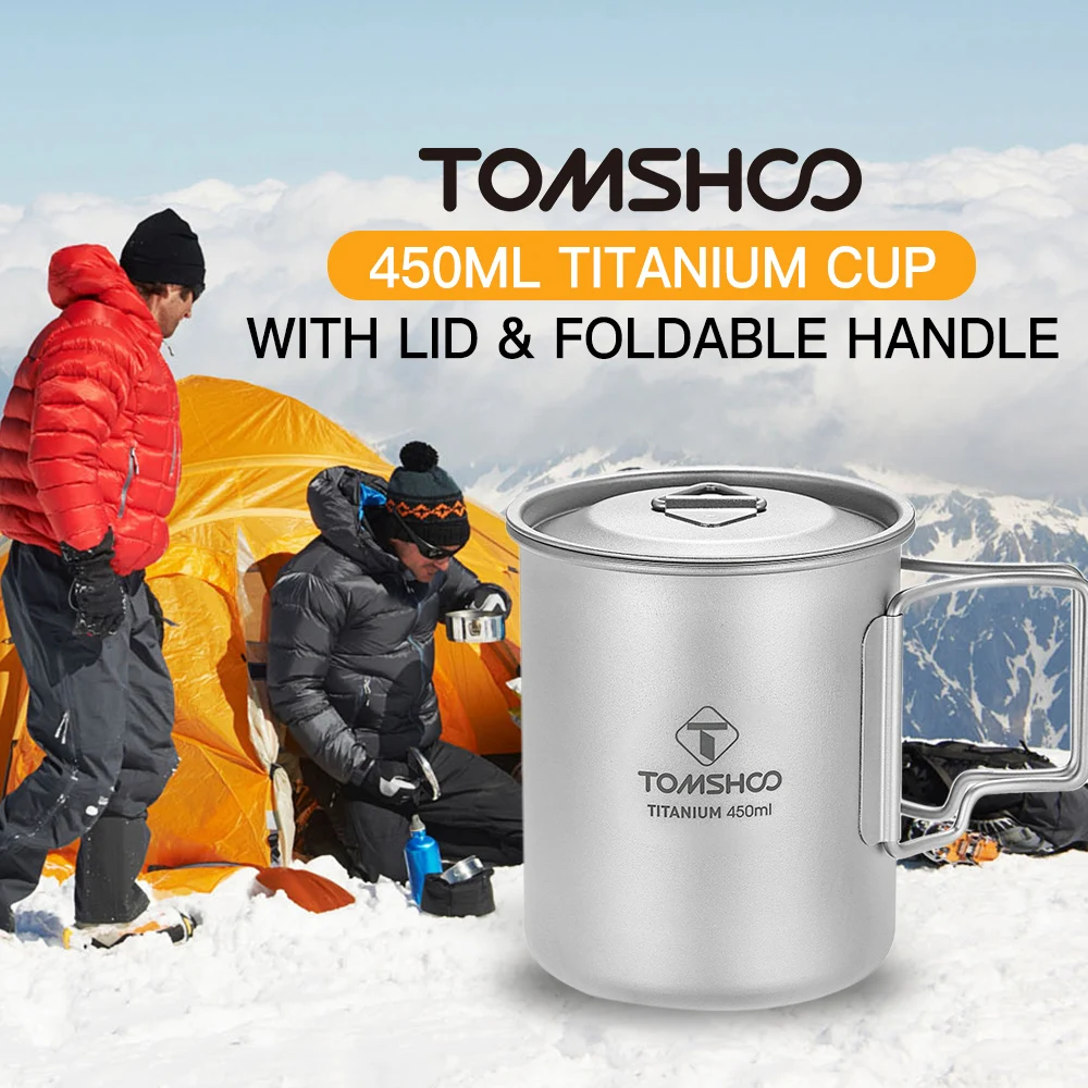 TOMSHOO Открытый Отдых 450 мл титановая чашка Портативный Кемпинг Пикник для воды