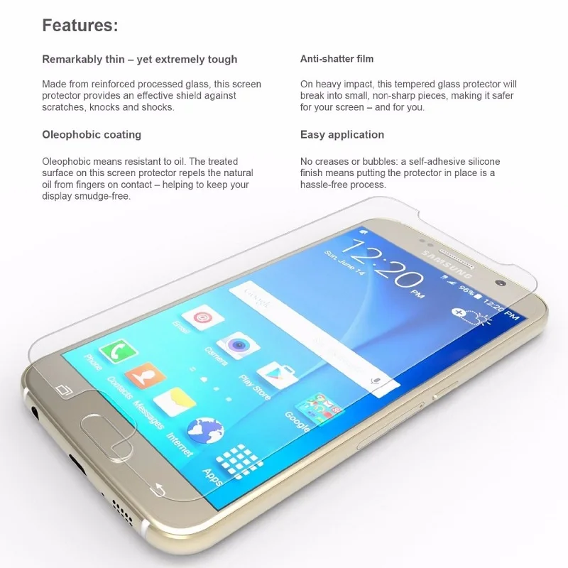 2 шт 9H протектор экрана из закаленного стекла для samsung Galaxy A5 A7 A510 A720 A750 Защитная пленка для экрана