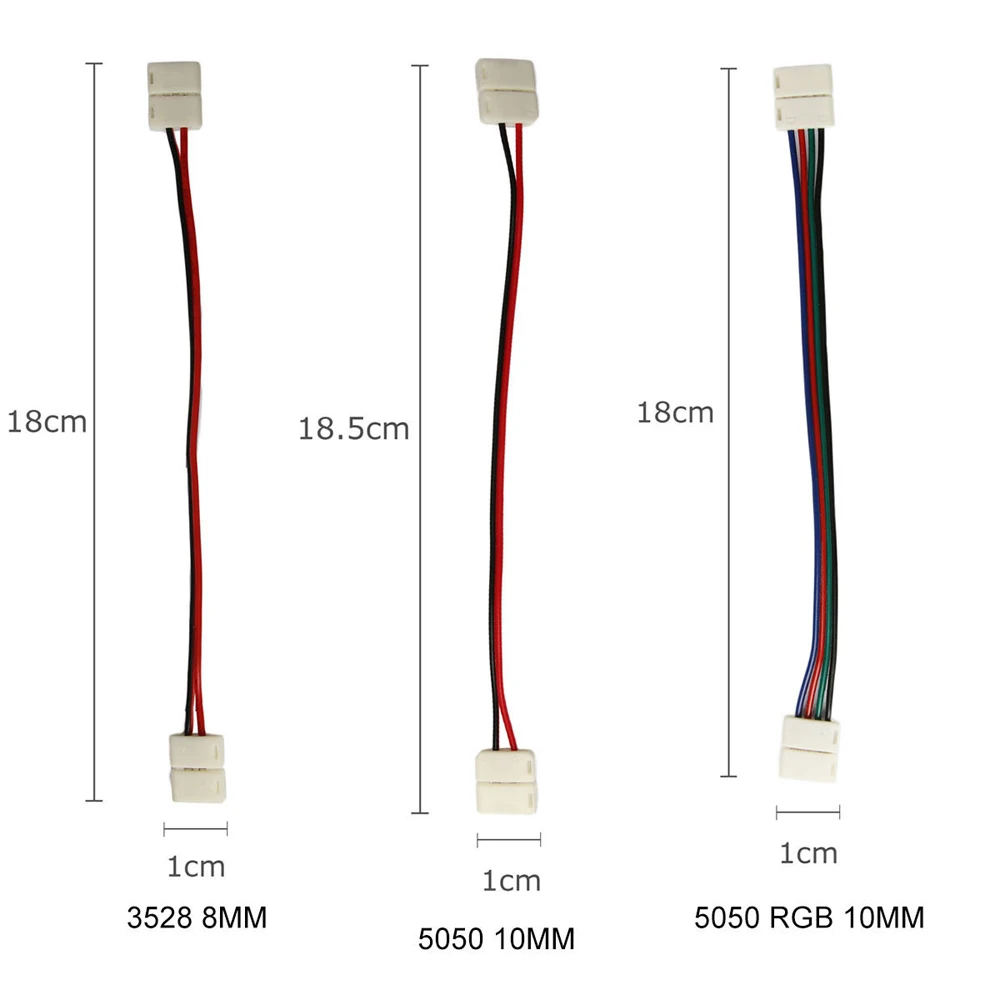 1 шт. 2Pin 4pin 8 мм 10 RGB один цвет Пайки PCB к кабель адаптер для 3528 5050 led светильник|led rgb