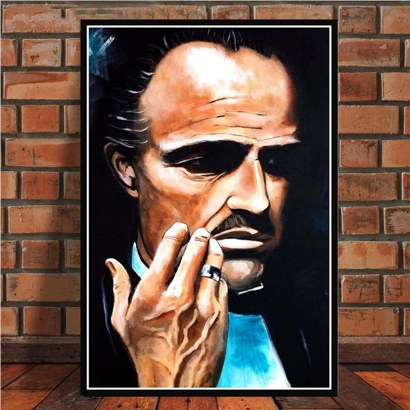 0002 The Godfather Movie Marlon Brando Al Pacino плакат настенный художественный Рисунок плакаты и принты холст живопись для комнаты домашний декор - Цвет: 0002