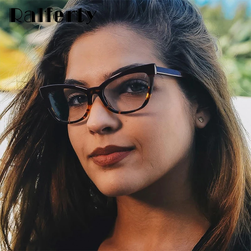 Женские прозрачные очки Ralferty Cat Eye в ретро стиле с прозрачной оправой для