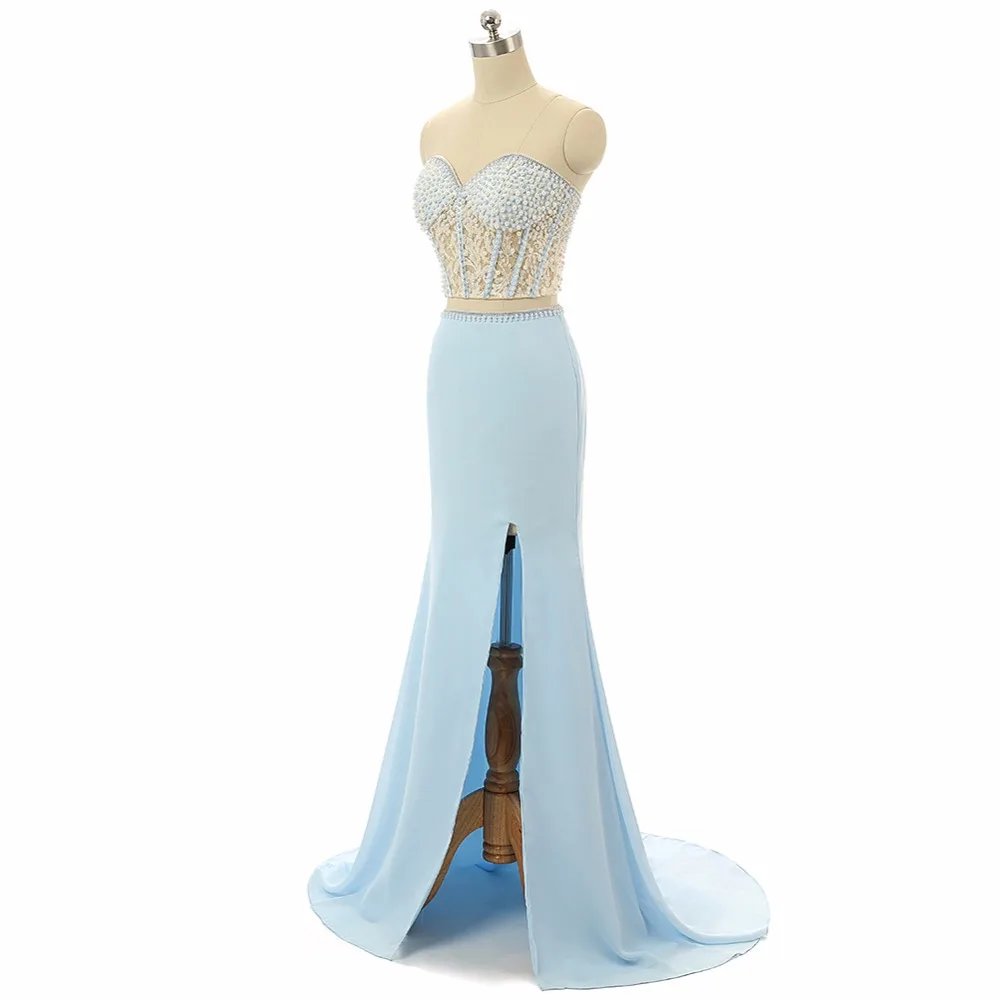 Forevergracedress настоящая фотография Двойка светло голубое платье для выпускного