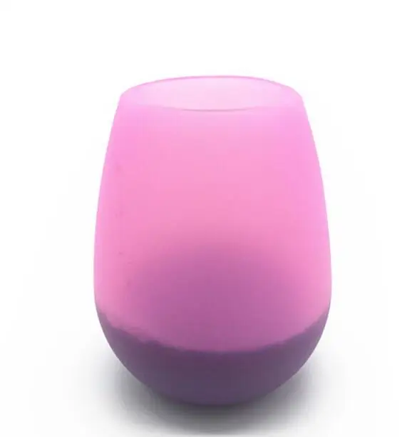 20 шт Складная Силиконовая пивная красная бокал для вина чашки силикон Stemless Пиво Виски Посуда для напитков для кемпинга - Цвет: Лиловый