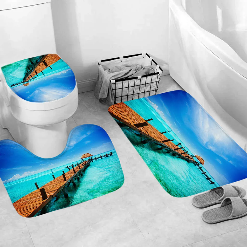 3 шт. нескользящий коврик для ванной с рыбьей чешуей комнаты кухонный