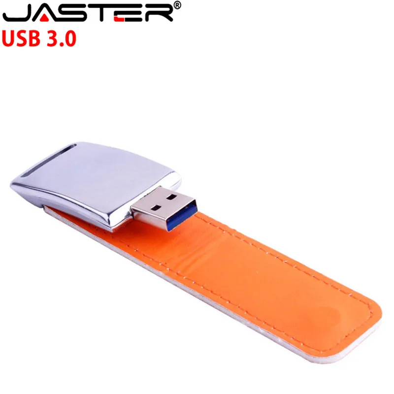JASTER флеш-накопитель USB 3,0 логотип клиента металлическая кожаная Флешка 4 ГБ 8 ГБ 16 ГБ 32 ГБ 64 Гб 128 Гб карта памяти U диск подарок