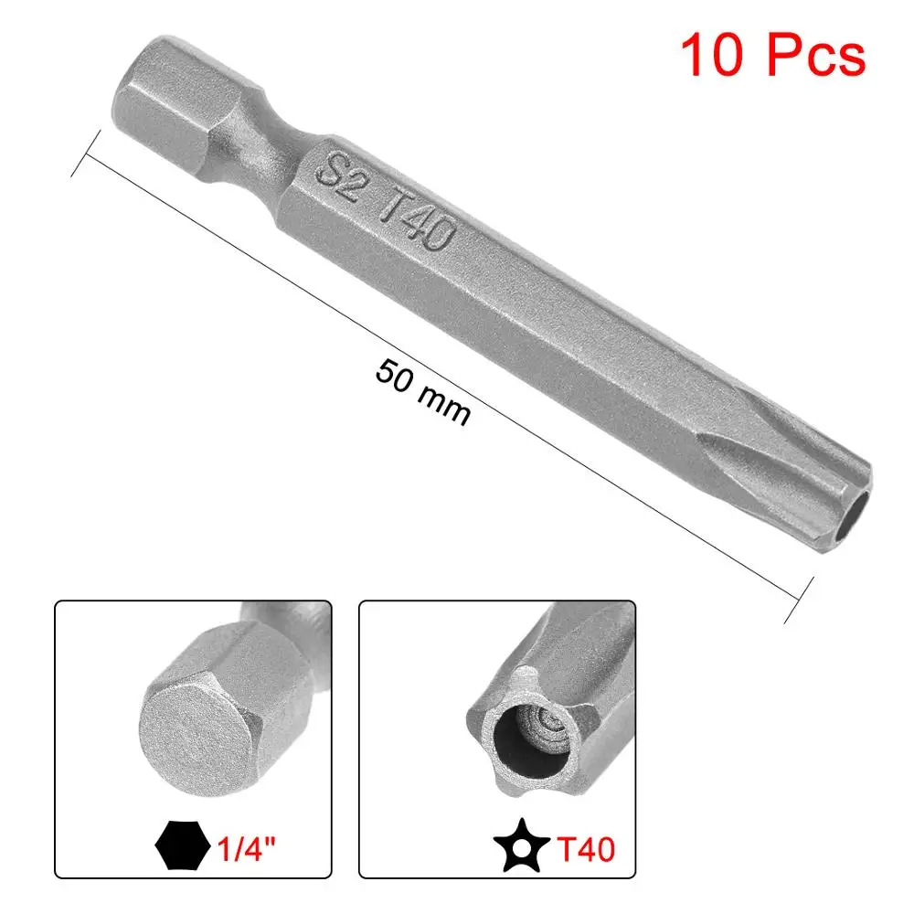 UXCELL новинка 10 шт. 50 мм 1/4 &quotшестигранный хвостовик T10 T15 T30 T27 T40 T25 T8 магнитная
