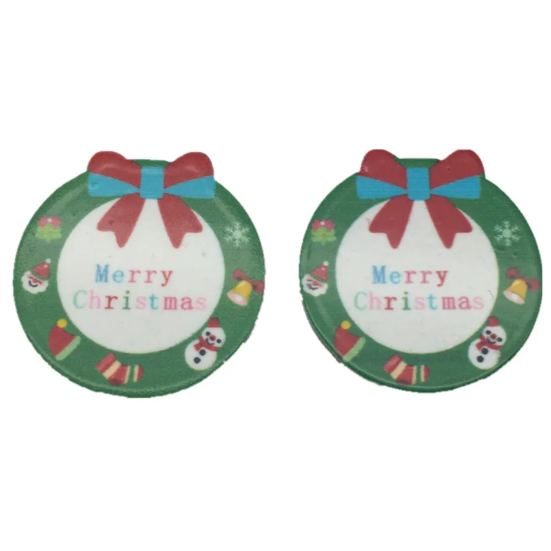 

50pcs 26mm Resin Merry Christmas Wreath Cabochons Flatbacks Embellishments DIY Phone Decorations Scrapbooking Cardmaking Crafts