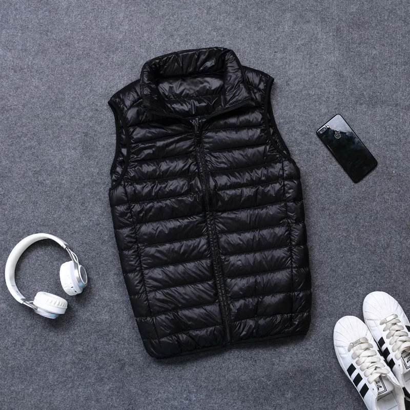 Новый осенне зимний белый жилет на утином пуху для мужчин ультра легкий верхняя