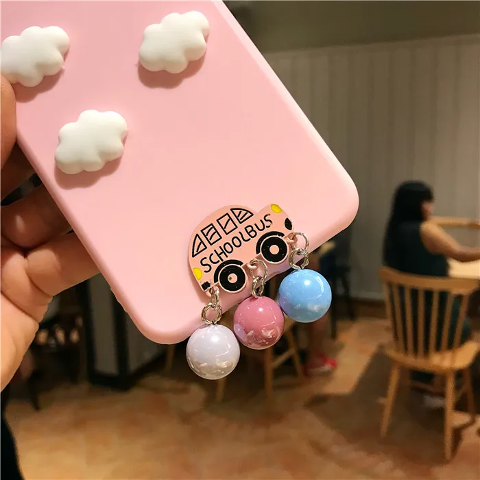 Cute 3D Clouds Phone Case Luxury Car Pearl Silicone For OPPO A59 A33 A37 A53 A57/A39 F3 PLUS A77 A71 F5 F7 |