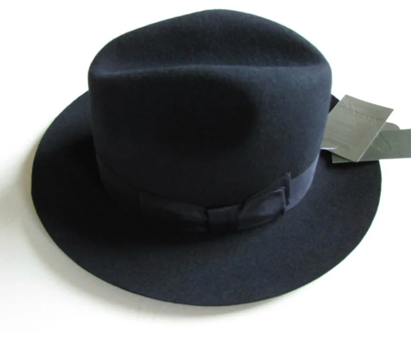 LIHUA бренд мужской шерстяной фетр водоотталкивающий Outback Fedora, аксессуар для костюма Гангстер черная ущипнутая шляпа с Grosgrain