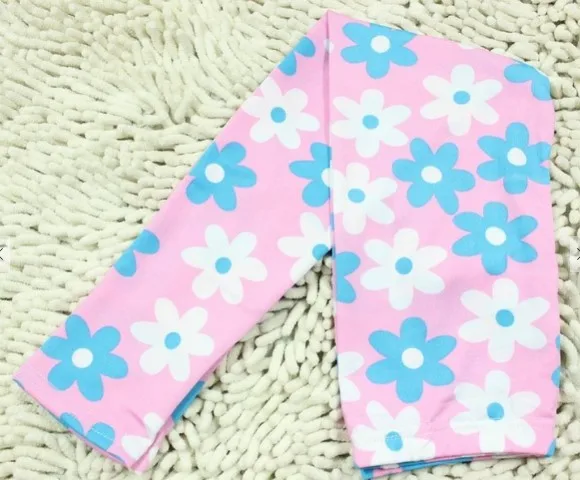 Pink leggings Детские леггинсы принт микрофибра леггинсы для девочек летние обтягивающие брюки с цветочным принтом Одежда для детей kd2 kd3 kd4 - Цвет: Pink leggings