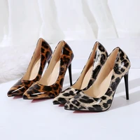spring autumn red bottom outsole high heels women shoes ladies fashion leopard summer lady womanpointed toe animal pattern