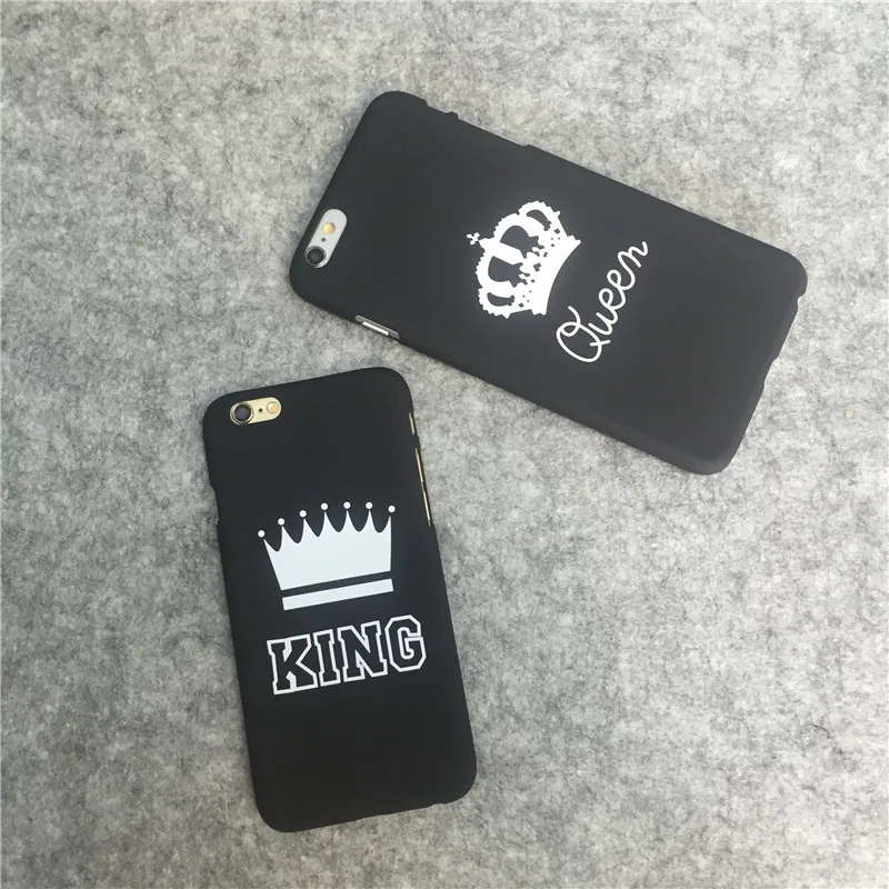 Дизайнерский Тонкий чехол накладка King Queen из чистого черного поликарбоната для