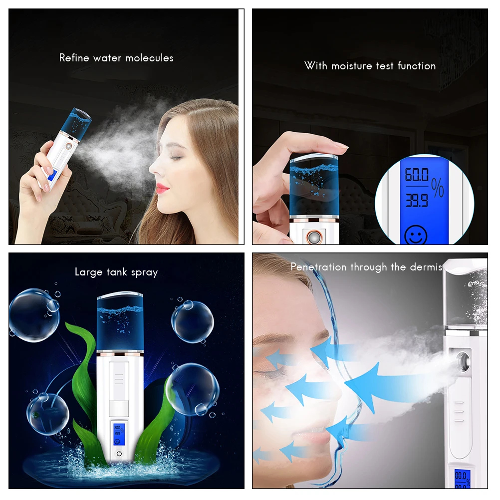 Распылитель мини паровой распылитель для проверки влажности кожи отпариватель