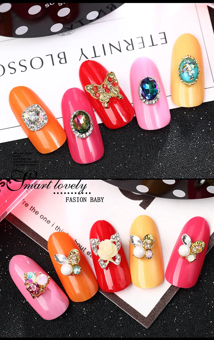 10 шт. новые кристаллы Красочные Стразы для ногтей сплав украшения дизайна DIY