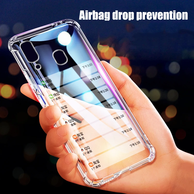 Противоударный чехол для Samsung Galaxy A50 A70 A30 A40 A10 A20 A20e M30 M20 M10 A2 Core Прозрачный задней