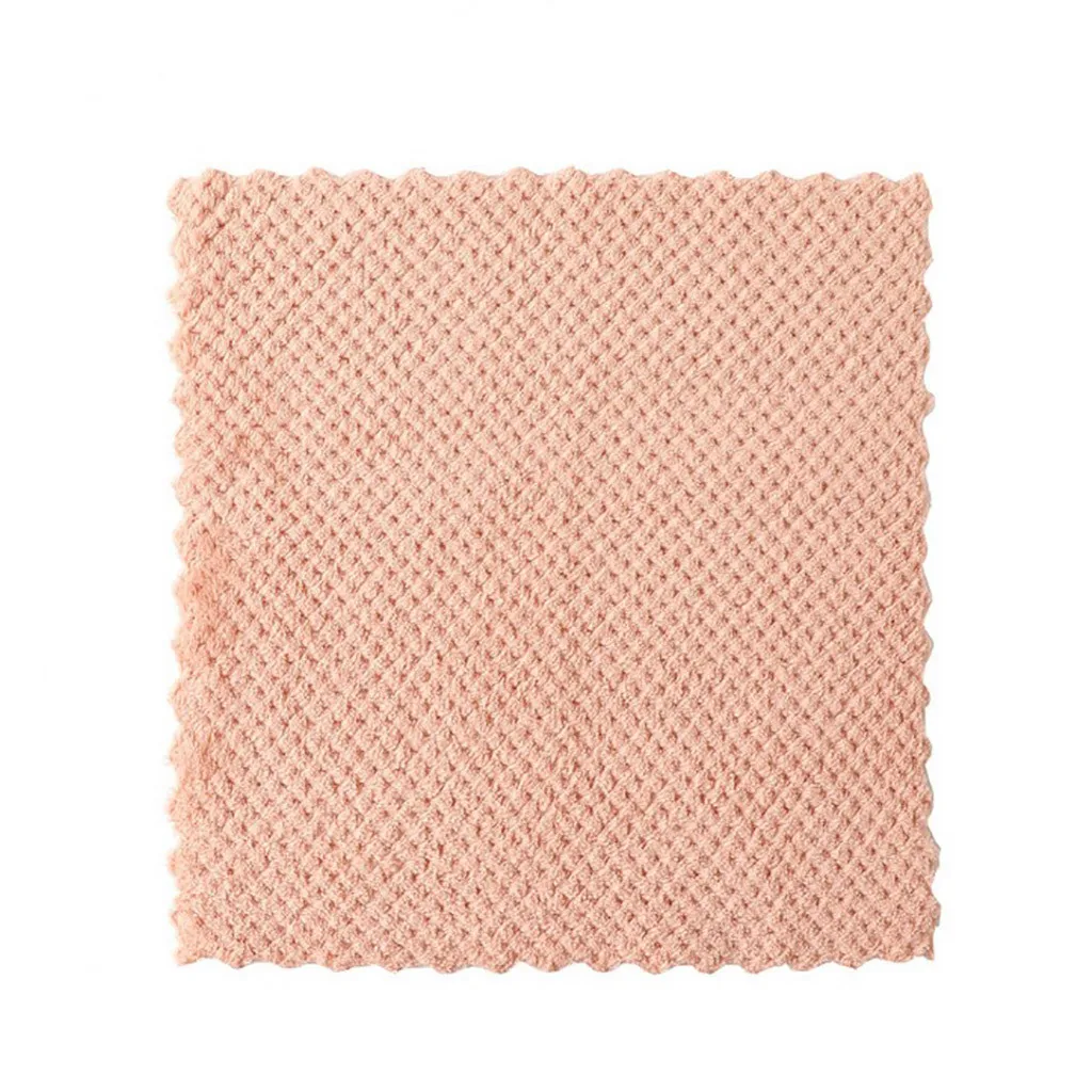 Pink Антипригарное масло кораллового бархата подвесные полотенца для рук Кухня Dishclout - Цвет: Pink