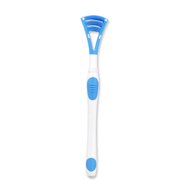 Blue Мягкая щетка для языка SEAGO, скребок для чистки языка, скребок для ухода за полостью рта, гигиена полости рта, сохраняет свежесть дыхания, для взрослых, SG943 - Цвет: Blue