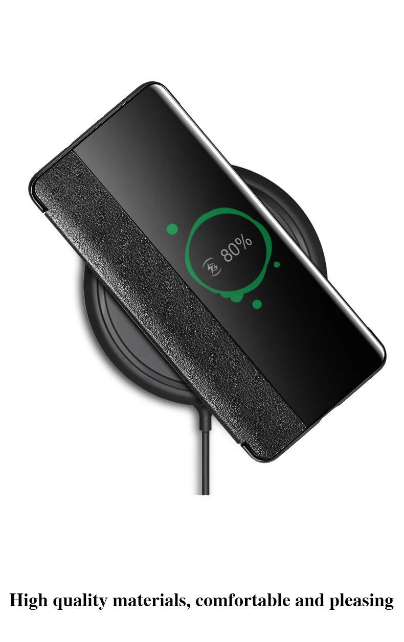 Для huawei P30 Pro Чехол-книжка из натуральной кожи Cenmaso Smart Touch прозрачный защитный чехол для телефона