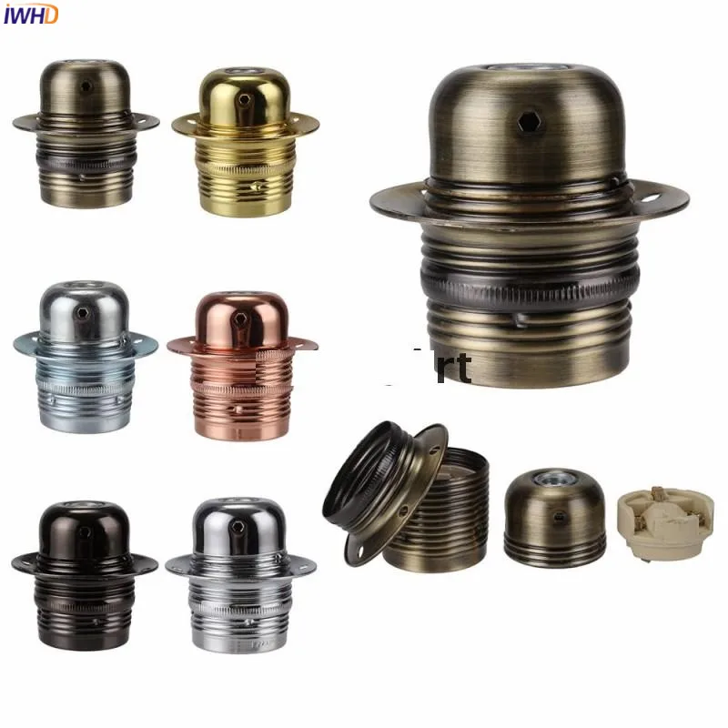 IWHD DIY алюминиевый домашний держатель лампы E27 Цоколь цоколь 110-220 В Ретро винтажный