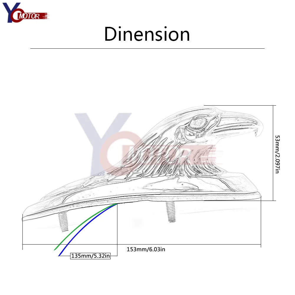 1 шт. универсальное крыло с головой Орла для мотоцикла украшение красным