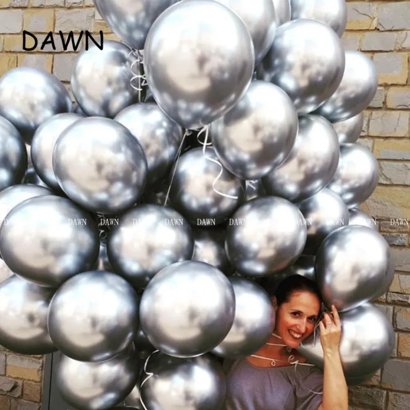 

10pcs/lot New Glossy Metal Pearl Latex Balloons Thick Chrome Metallic Colors Inflatable Air Balls Globos Birthday Party Decor