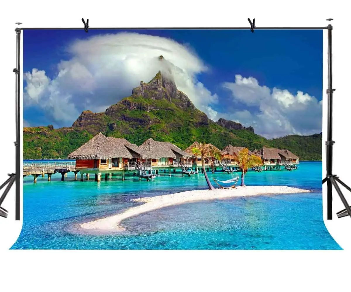 7x5ft природный пейзаж фон замок пик зеленый природа красота фотография и Студия
