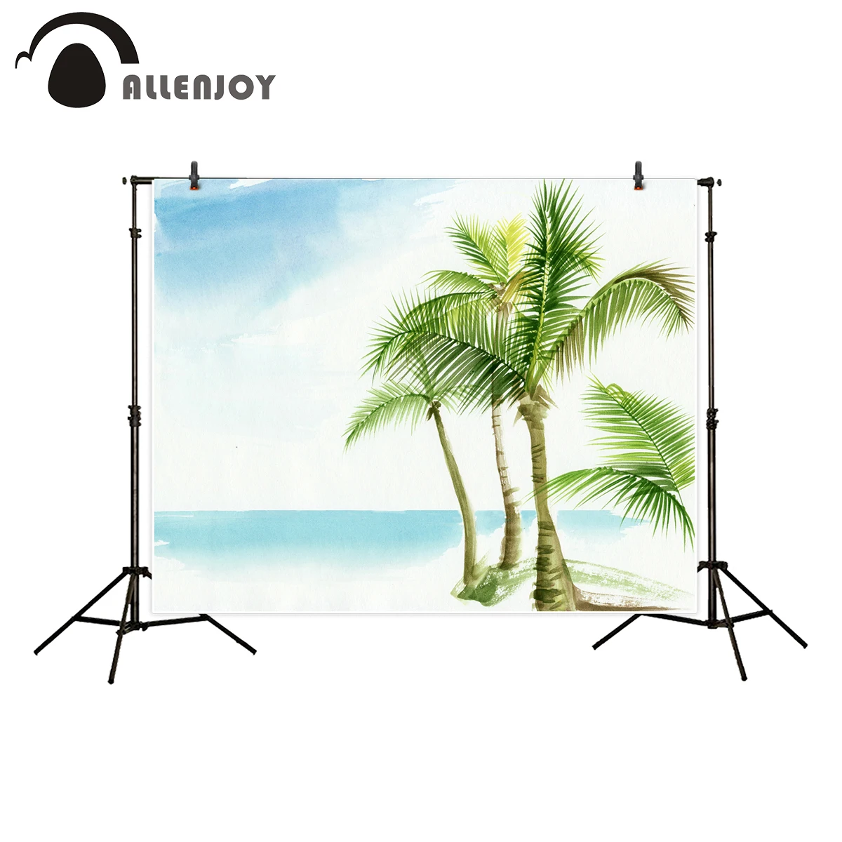 Allenjoy фон для фотосъемки кокосовое дерево море Лето акварель небо естественный