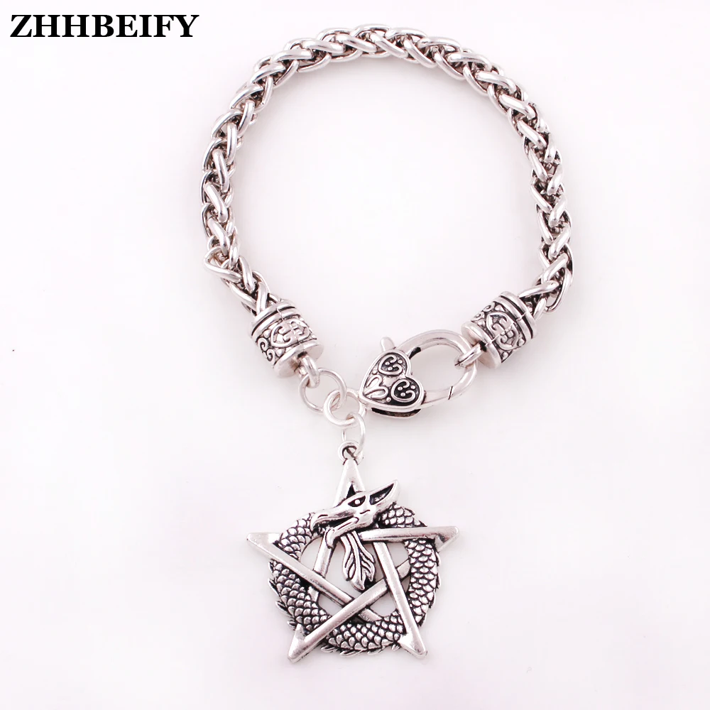 Кожаный браслет с подвеской цепочкой дракон|Ожерелья подвеской| |