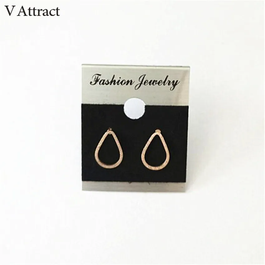 2017 Нержавеющая сталь Стад Мода Pendientes розовое золото Цвет капля/водослива Шарм