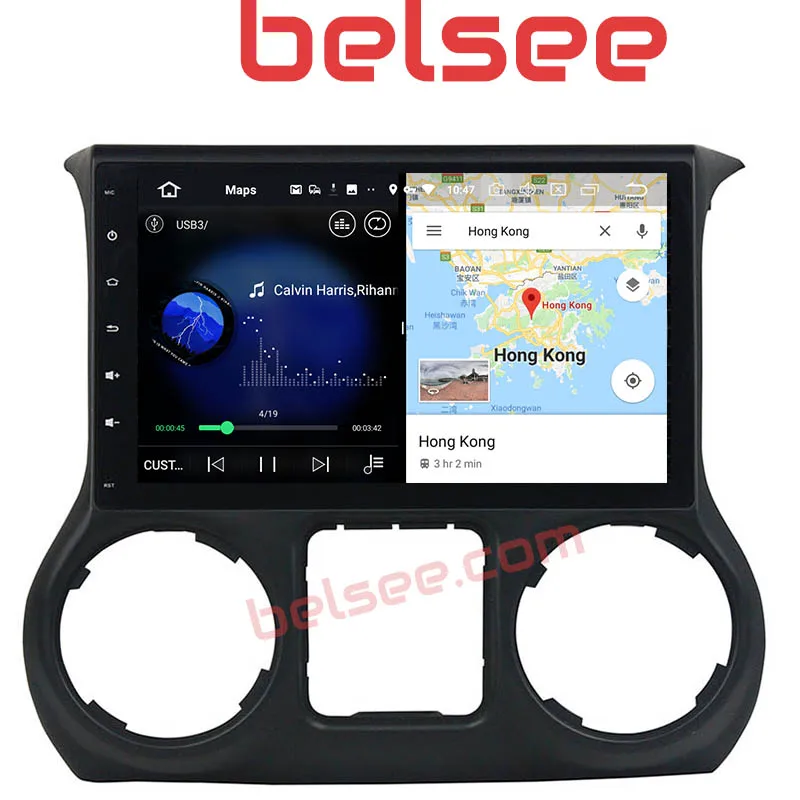 Belsee 10 1 экран Android 9 0 Автомагнитола стерео навигация для Jeep Wrangler JK 2011 2012 2013 2014 2015 2016