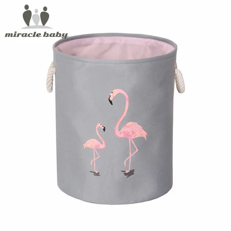 Flamingo Муслиновая кроватка для детской кроватки подвесная сумка для хранения кроватки 35*40cmToy подгузник карман для кроватки постельные принадлежности симпатичное детское хранилище для игрушек холст - Цвет: Flamingo