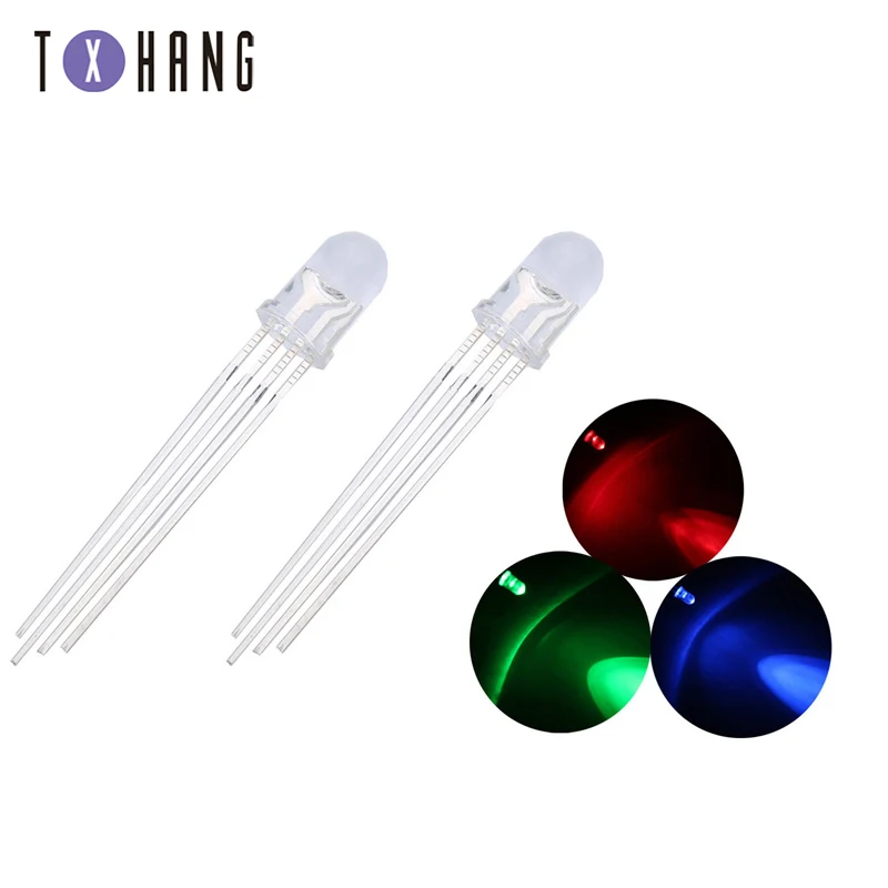 5~ 100 шт 5 мм 10 мм круглый 4pin RGB трехцветный общий анод/катод F5/F10 светодиодный светильник