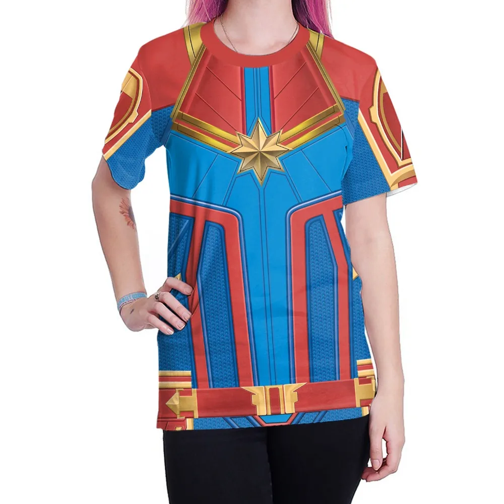 Футболка для танцев капитана Карол Мстители 4 модели супергероев 3D принт косплей