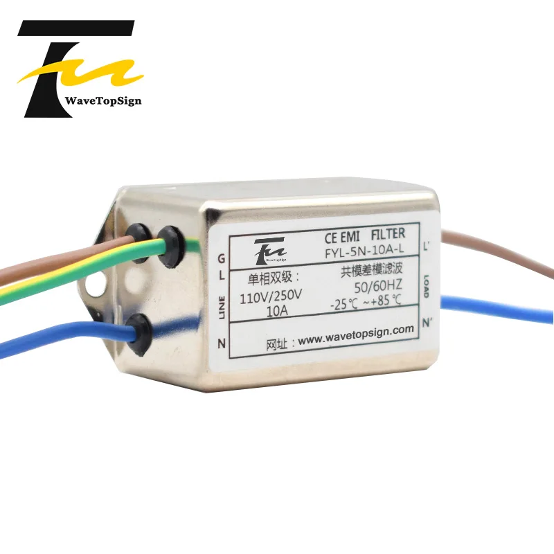 WaveTopSign свинцовый фильтр FYL-5N-03A-L FYL-5N-10A-L тока 03A 10A напряжение 110В/250В |