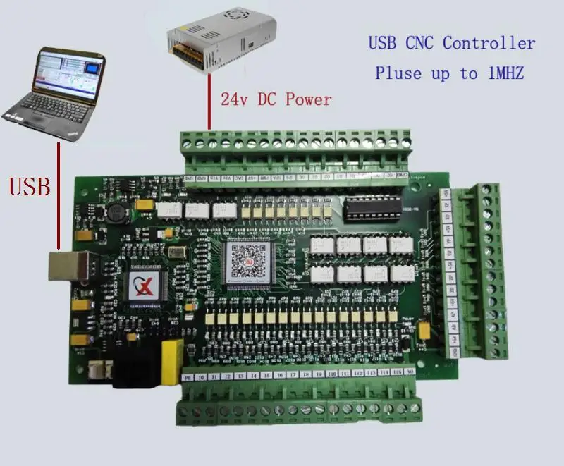 CNC mach3 USB 4 оси motion карты контроллера коммутационная USBCNC Гладкий Степпер Motion