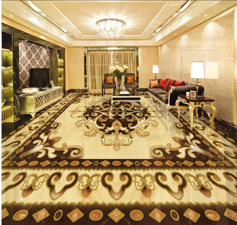 Водонепроницаемые обои для ванной 3d из континентального камня паркетного пола