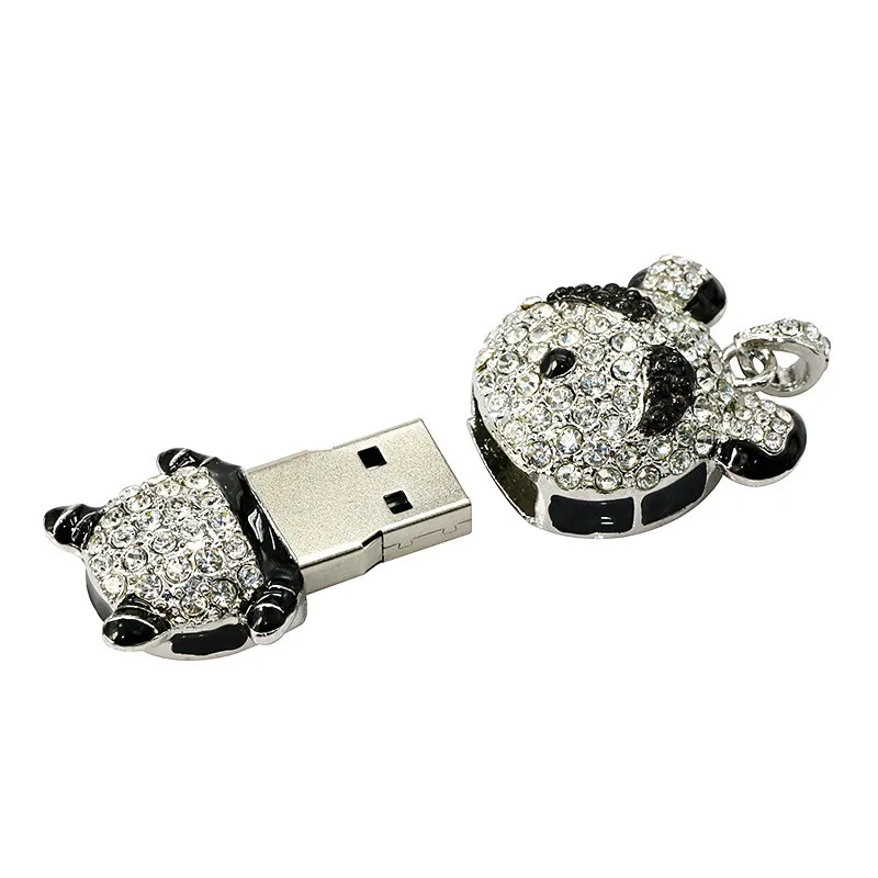 Алмазная кристальная панда, Usb флеш-накопители, флеш-накопитель, кристалл, медведь, U дисковое ожерелье, Usb карта памяти, 4 ГБ, 8 ГБ, 16 ГБ