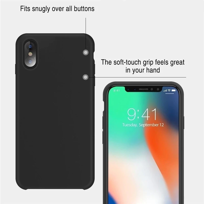 Solid Color Silicone Soft Simple Fashion Phone Case For iPhone 7 8 6 6S Plus Cute Candy X XS Max XR Cover |