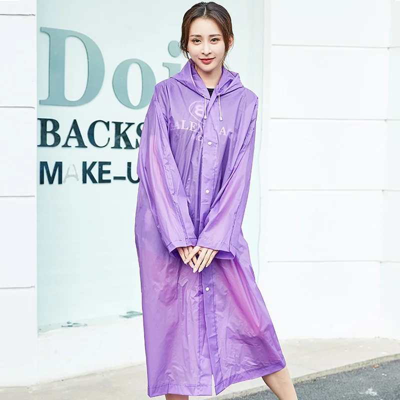 purple Мода взрослых мужчин и женщин утолщение дождевик женщин Туризм Открытый пончо для пешего туризма плащ мотоциклетный дождевой костюм - Цвет: purple