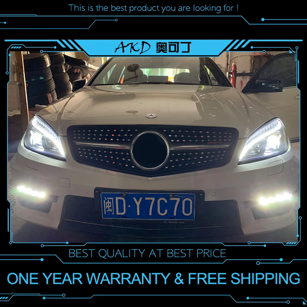 AKD Тюнинг автомобилей фары для W204 фары 2007-2010 C300 C260 обновление W205 фары светодиодный DRL Hid биксенон авто аксессуары