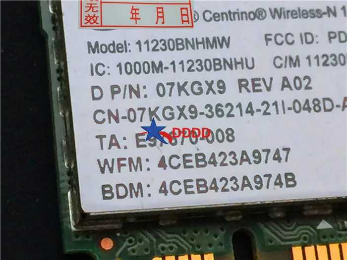 Оригинал для Dell Inspiron N5110 WiFi Беспроводная плата n1030 карта 07KGX9 7KGX9 Φ полностью