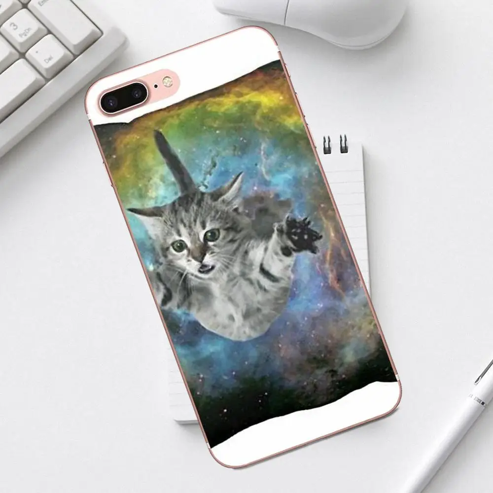 Qdowpz Пицца Кошка котенок хипстер ТПУ чехлы для iPhone 4 4S 5 5C SE 6 6S 7 8 Plus X XS Max XR Galaxy A3 A5 J1 J3