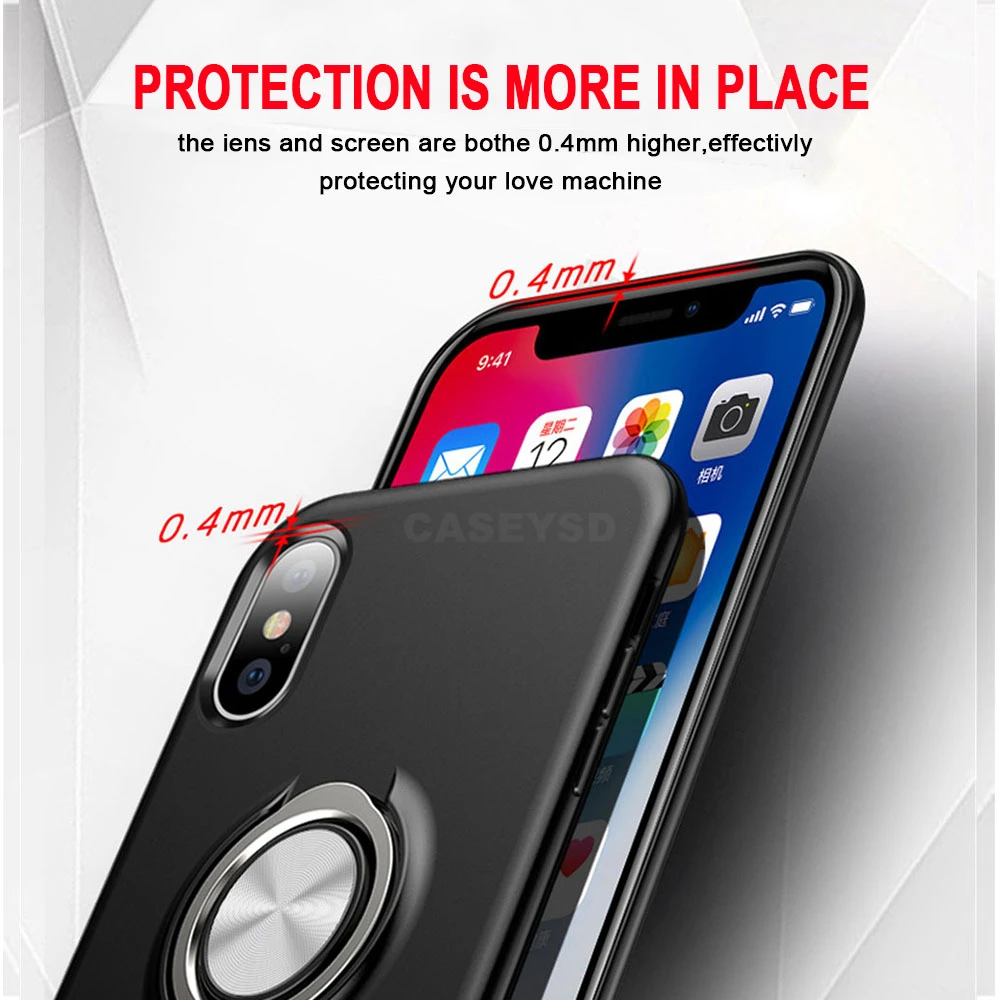 Роскошный автомобильный держатель кольцевой чехол для IPhone X XR 11 Pro Max 6 6SP 8 7
