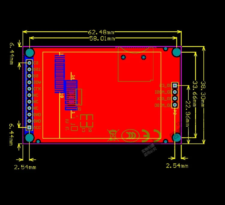 2 0 дюймовый TFT LCD модуль последовательного интерфейса SPI 170*220 Привод IC ILI9225 4 IO для