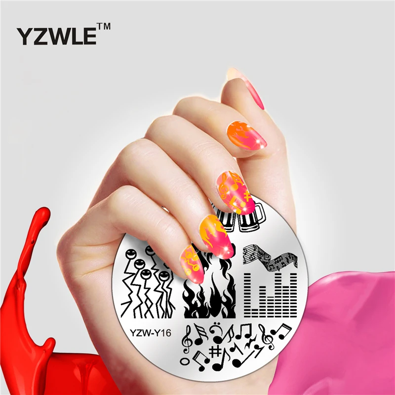 

2021 New Year's Theme Nail Art Stamp Template Image Plate YZWLE Nail Stamping Plates Set