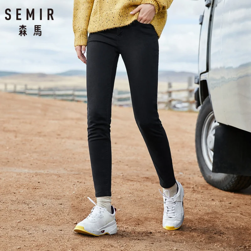 SEMIR женские обтягивающие хлопковые укороченные брюки длиной до щиколотки