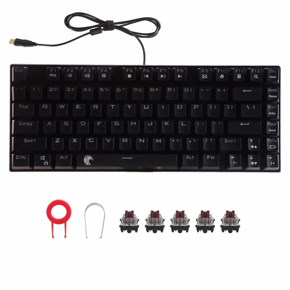 Механическая игровая клавиатура тактильная Водонепроницаемая с подсветкой RGB 81