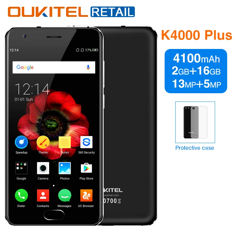 OUKITEL K4000 плюс 5 0 дюймов мобильного телефона Android 6 mtk6737 четыре ядра 2 ГБ Оперативная