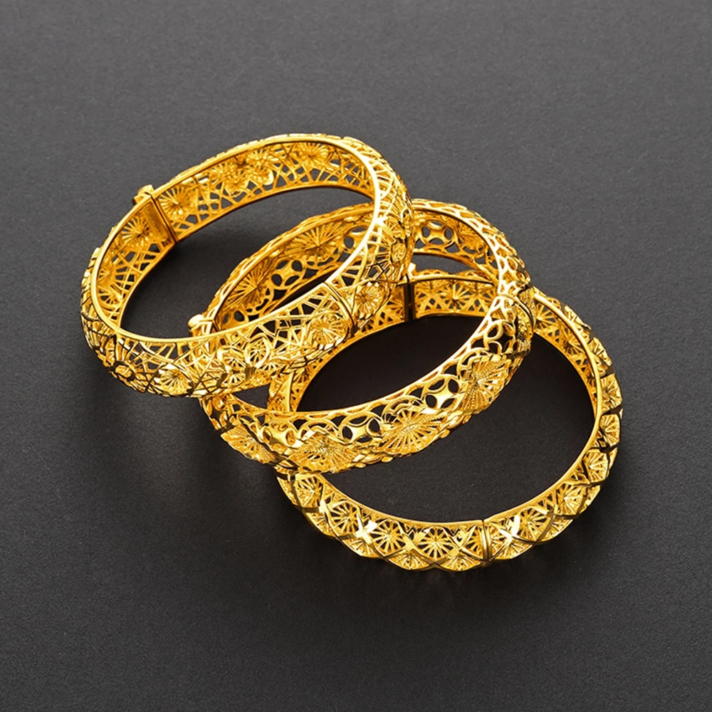 

Hot Newest Hollow Bangle Yellow Gold Filled Womens Bracelet Wedding Accessories